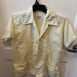 Vintage Creaciones Fanny Embroidered Short-Sleeve Cuban Button-Down Shirt